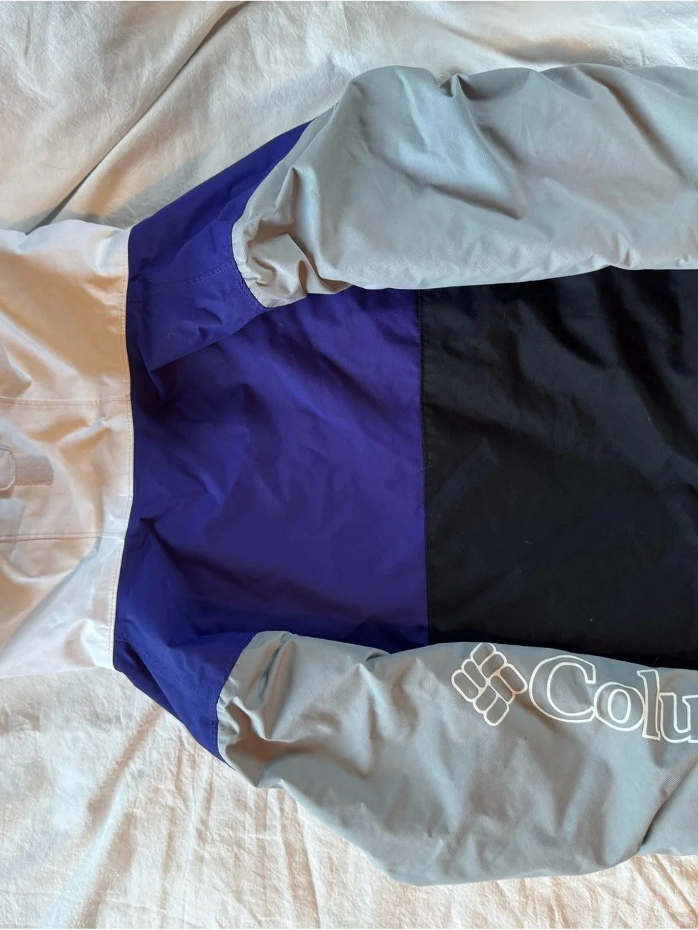 Columbia Kids Colorblock Hooded Winter Jacket - White, Purple, Gray, Black